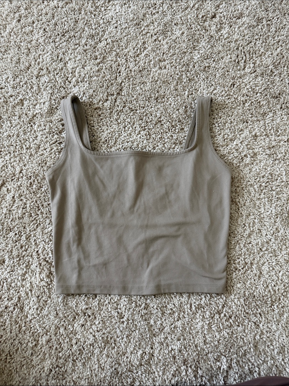 wild fable Taupe Square-Neck Crop Tank